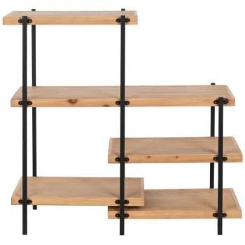 Estantería DKD Home Decor Marrón Negro Metal Madera MDF 80 x 34 x 80 cm