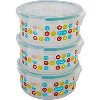 Badabulle - Set de Fiambreras 3 x 500 ml