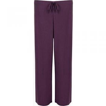 WearAll - Mujeres Tallas Grandes Baggy Abocardada Pantalones Anchos de la Pierna Palazzo - Violeta Oscuro - 42