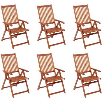 vidaXL Folding Garden Chairs 6 pcs Solid Acacia Wood