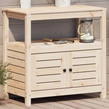 Mesa de Plantación con Estantes de Madera Douglas Natural, Pino Natural e Impregnado, 82,5x45x81cm, Banco de Trabajo para Macetas