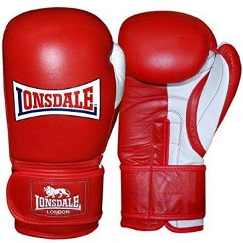 Lonsdale Pro Safe Caja Guante, todo el año, unisex, color rojo / blanco, tamaño 18 oz