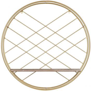 Estante BB Home 51 x 14 x 51 cm Natural Dorado Metal Madera