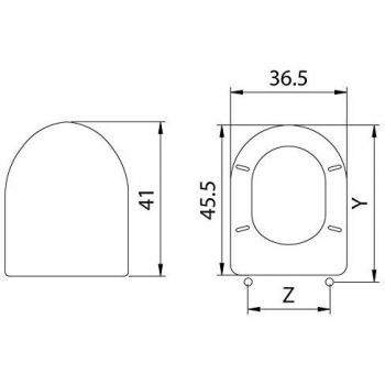 Asiento de inodoro Aretusa con bisagras metálicas regulables en MDF blanco