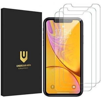 UNBREAKcable Protector Pantalla iPhone XR/iPhone 11 [3 Pack]- Cristal Templado iPhone XR Serie Double Defense [Fácil de Instalar] [Sin Burbujas]- 6.1 Pulgadas Vidrio Templado