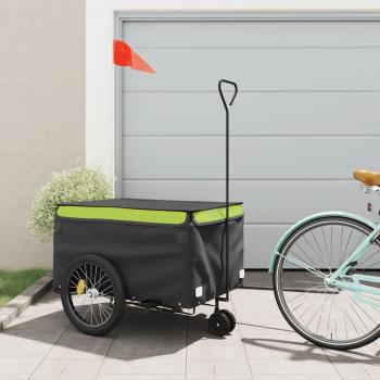 Remolque para Bicicleta Carrito de Carga Hierro 45 kg Color Negro, Amarillo, Azul y Verde