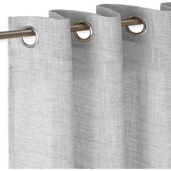 Cortina visillo semitransparente con anillas ojales de metal 200x260 cm