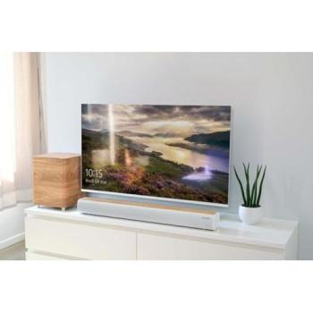 Barra de Sonido Bluetooth Thomson SB400BTWS con Subwoofer Inalámbrico 300W Blanco y Acabado en Madera