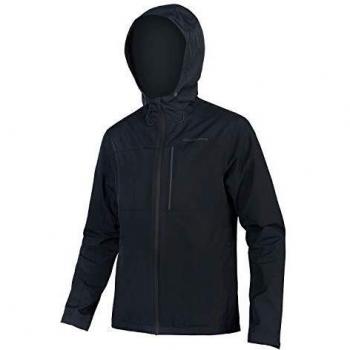 Chaqueta impermeable con capucha Endura Hummvee para ciclismo hombre (tamaño S), color negro gris, cortavientos