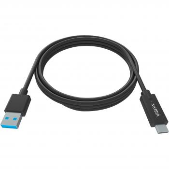 Cable USB-C a USB-A Vision 1m Negro - Alta Calidad
