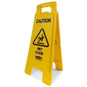 SAFETY SIGN FOLDING YLW WET FLOOR PS123