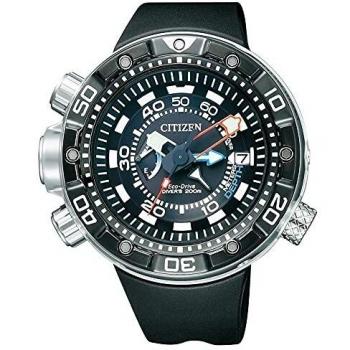 Citizen Promaster Marine - Eco-Drive Aqualand - Reloj de Cuarzo para Hombre, con Correa de Goma, Color Negro