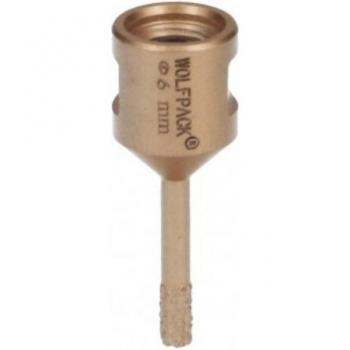 Wolfpack Corona de Diamante para Amoladora 6mm con Conexión Rosca M14 y Corte Seco