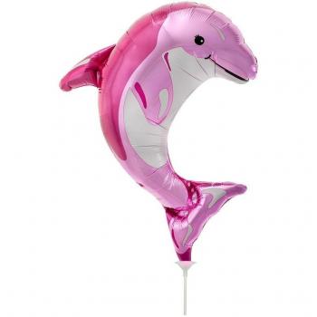 Mini lámina globo rosado del delfín