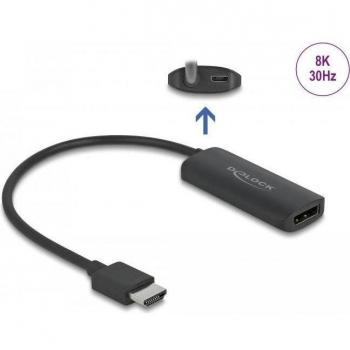 Adaptador HDMI-A a DisplayPort 8K de 0,18 m con Micro-USB - Macho a Hembra - Delock 64213