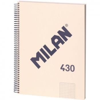 Cuaderno Espiral Milan Beige, Cuadro 5x5, A4, Tapa Dura, 80 Hojas, 95 gr. Serie 1918