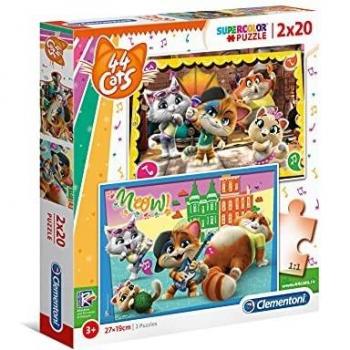 Puzzle 44 Gatti Supercolor 2x20 Piezas Multicolor