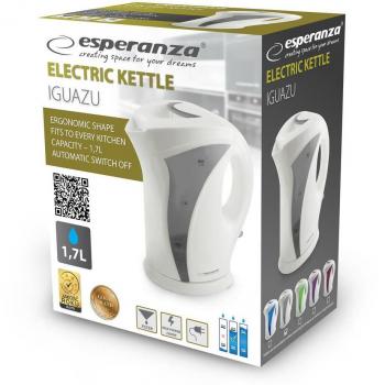 Hervidor eléctrico Esperanza EKK018E de 1.7 litros en color blanco y gris