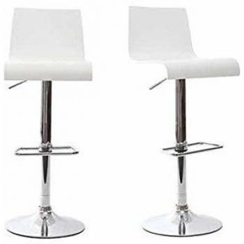 Lote de 2 taburetes de bar NEWSURF de color blanco