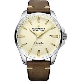 Meccaniche Veneziane Automatic Watch Redentore 4.0 Champagne Dial with Leather Strap