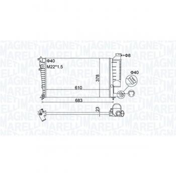 Radiador de refrigeración del motor MAGNETI MARELLI 350213189500