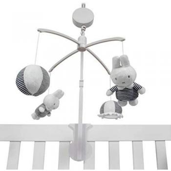 Carrusel musical Tiamo-Miffy: Carrusel musical para bebés, diseño de Miffy, incluye melodías suaves, luces suaves y movimiento giratorio, fabricado en materiales seguros y duraderos
