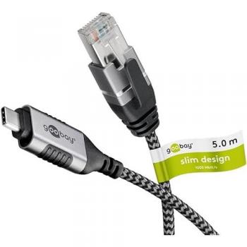 Cable Adaptador Ethernet USB-C 3.1 a RJ45 Gigabit, Slim, 5 m