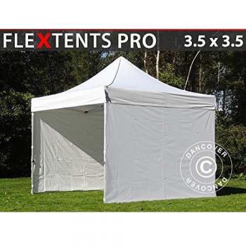 Carpa Plegable FleXtents Pro 3,5x3,5m Blanca con 4 Laterales Impermeables