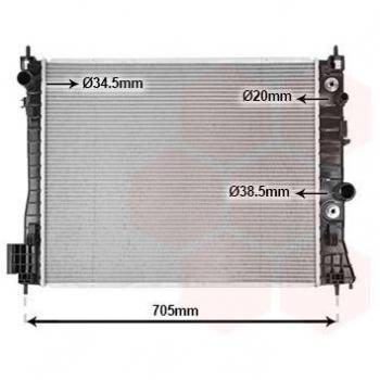 Radiador de motor VAN WEZEL 37002655, refrigeración eficiente y alta calidad