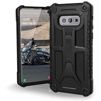 Urban armor gear monarch para samsung galaxy s10e funda con estandar militar estadounidense compatible con induccion cuero negro