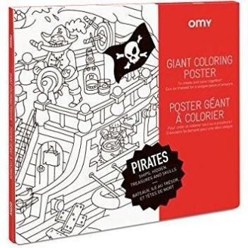 Póster Gigante para Colorear de Piratas - OMY 100x70 cm