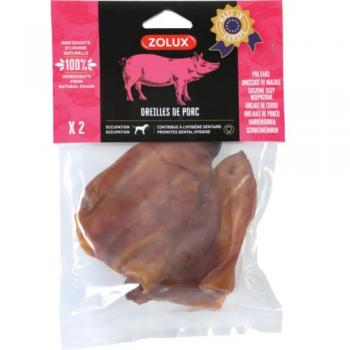 Oreja de Cerdo Seca para Perros Zolux - 2 Unidades, Snack Natural, Rico en Proteínas, Textura Crujiente, Ideal para la Higiene Dental