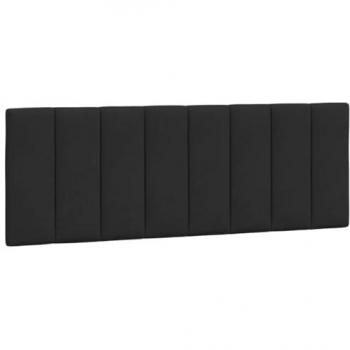 Cabecero de cama acolchado terciopelo negro 120 cm