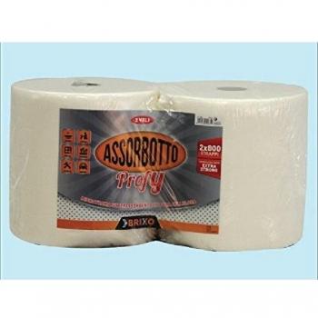 Papel Toalla Absorbente Brixo Profy - Paquete de 2 Rollos (800 Hojas)