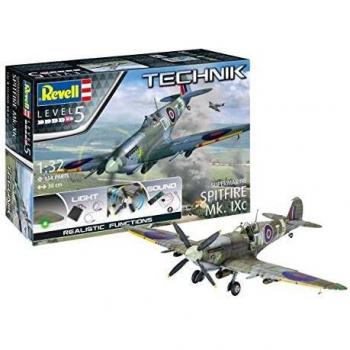 Revell 00457 Supermarine Spitfire MK.IXc-Tech - Maqueta de Expertos, con componentes electrónicos, sin Pintar