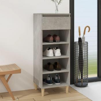 Zapatero de hormigón gris 40x36x105 cm madera multicapa
