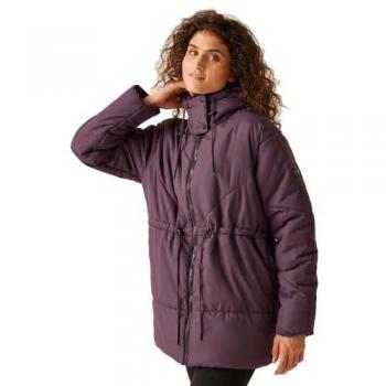 Regatta Women's Hooded Water-Repellent Puffer Jacket Deep Plum Size 10