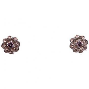 Pandora Pendientes para mujer con diseño de Dahlie de plata 925 y cristal rosa 290687NBP