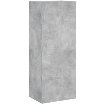 Mueble de TV Multimedia Montaje en Pared 40,5 x 30 x 102 cm Madera de Ingeniería Gris con 3 Compartimentos