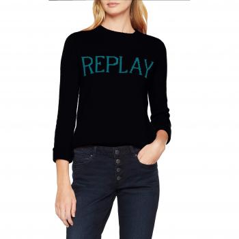 REPLAY Dk1219.000.g22571j, suéter para Mujer, Negro