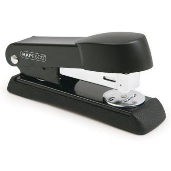 Grapadora Rapesco Minno Metálica Económica Capacidad 20 Hojas Grapas 22/6, 24/6 y 26/6 Color Negro