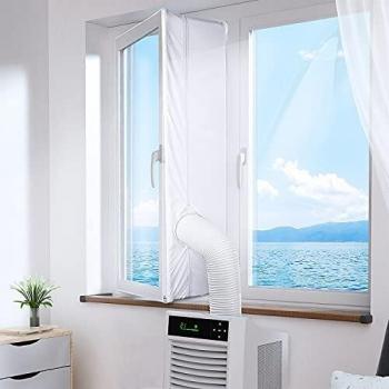 iRhodesy Kit Ventana Aire Acondicionado Portatil, Blanco Impermeable Adaptador Ventana Aire Acondicionado Utilizado para la Parada de Aire Caliente