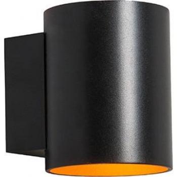 Aplique redondo moderno negro y oro de aluminio para LED, max. 1 x 40W - SOLA