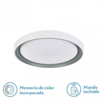 Plafón FABRILAMP Luanda 48w 3000-4000-6000k Gris Red.7x39,5d 4800lm Regulador de Intensidad