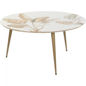 Mesa de Centro de Madera de Mango Blanco con Dimensiones 90x90x45 cm