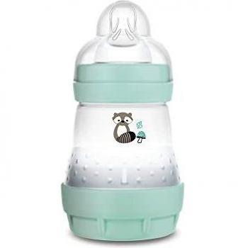 MAM Biberón Anti-Colic A146 - Colección Colours of Nature, Superficie Mate, Biberón Anticólicos Patentado, Tetina 1 de Silicona SkinsoftTM ultrasuave, para Bebés a partir de 0 Meses, 160 Ml, Azul