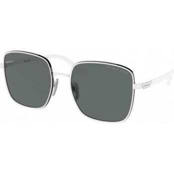 Prada PR 55YS Polarized White Square Sunglasses for Women
