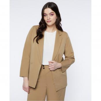 Blazer de mujer con bolsillos de ribete y cierre de botón
