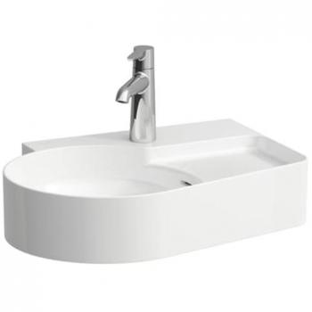Lavabo Laufen Val 530x400 mm, con zona semihúmeda a la derecha, blanco, 1 orificio para grifería a la derecha, con rebosadero