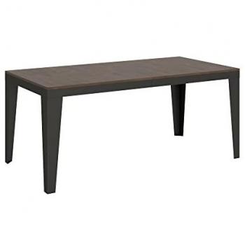 Mesa extensible 90x180/440 cm Flame Evolution con estructura de Nogal y acabado Antracita